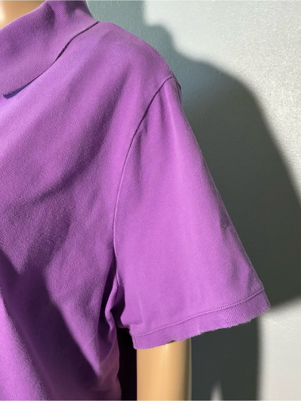 Lands' End Women's Polo Shirt 2X Lilac Short Sleeve Collared Cotton Blend Top - Picture 7 of 8